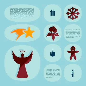 Christmas flat infographic Illustrazione stock