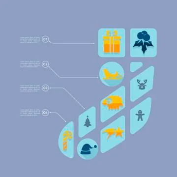 Christmas flat infographic Illustrazione stock
