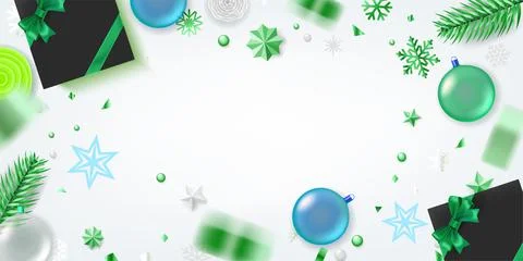Christmas flat lay background. Template for a text Stock Illustration