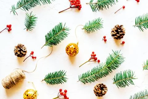 Christmas flat lay. Stock-Fotos
