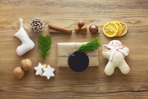 Christmas Flat Lay Stock Photos