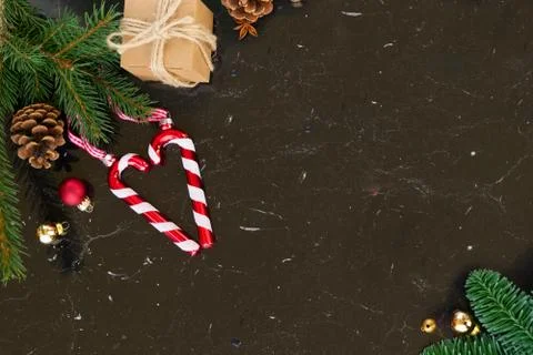 Christmas flat lay styled scene Foto stock