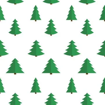 Christmas Flat Tree Seamless Pattern Background Vector Illustrat イラスト素材