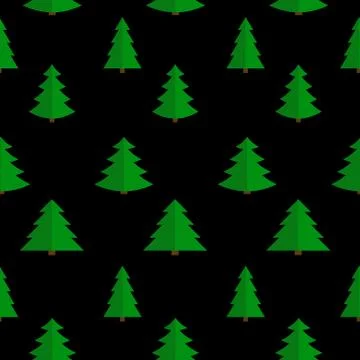 Christmas Flat Tree Seamless Pattern Background Vector Illustrat Illustrazione stock