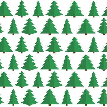 Christmas Flat Tree Seamless Pattern Background Vector Illustrat Illustrazione stock