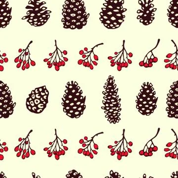 Christmas floral pattern Stock Illustration
