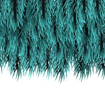 Christmas fluffy tree template Stock Illustration