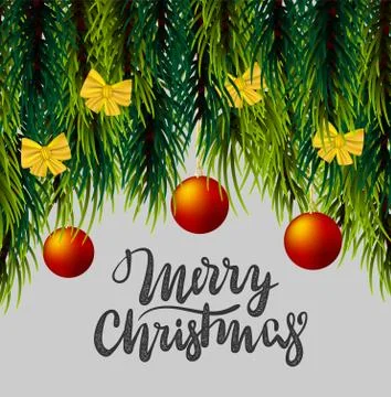 Christmas fluffy tree template Stock Illustration