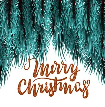 Christmas fluffy tree template Stock Illustration