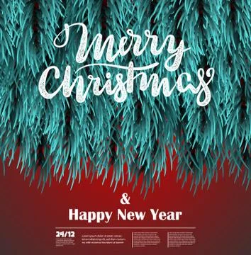 Christmas fluffy tree template Stock Illustration