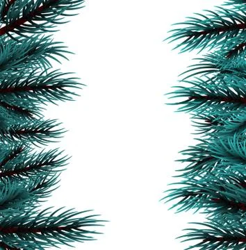 Christmas fluffy tree template Stock Illustration