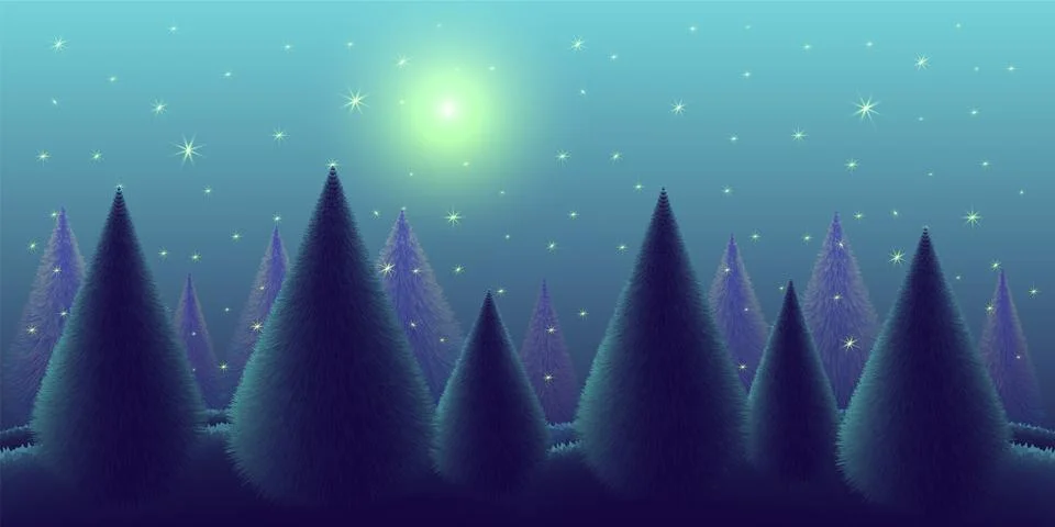 Christmas forest background Illustrazione stock