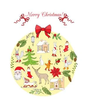 Christmas in the Forest Stock Illustration