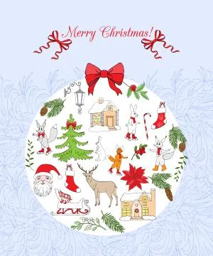 Christmas in the Forest Stock Illustration