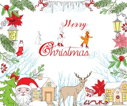 Christmas in the Forest Stock Illustration