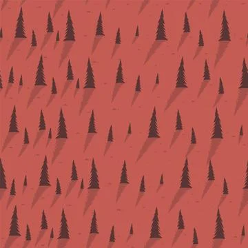 Christmas forest scandinavian seamless pattern. Vector New Year, Winter, ho.. Illustrazione stock