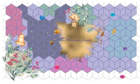 Christmas Frame with all its elements Illustrazione stock