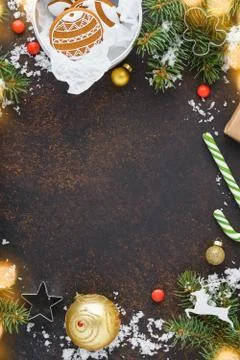 Christmas frame background with copy space. Sale mockup. Stock Photos