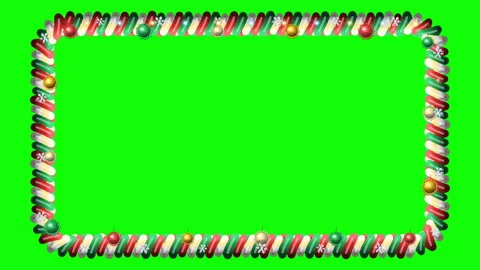 Christmas-frame-border-3d-knitted-wool-green-screen Видео 345702477