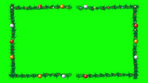 Christmas-frame-border-green-screen-animation Vídeos de archivo 345702455