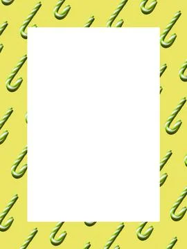 Christmas frame with candy cane pattern Foto stock