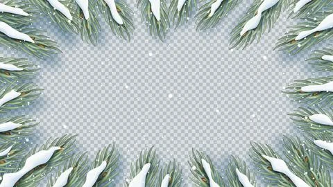 Christmas frame isolated on checkered background Stock Illustration