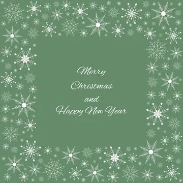 Christmas frame made of snowflakes. Vector. Stock Illustration