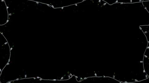 Christmas frame or new year frame with light bulbs blinking Stock Footage 321863418