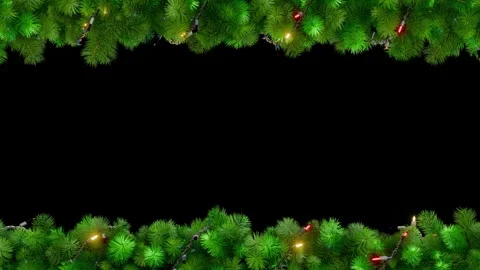 Christmas frame or new year frame with fir Stock Footage 322068685