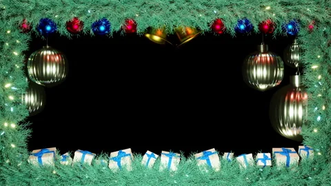 Christmas Frame Overlay Loop Stock Footage 291013363