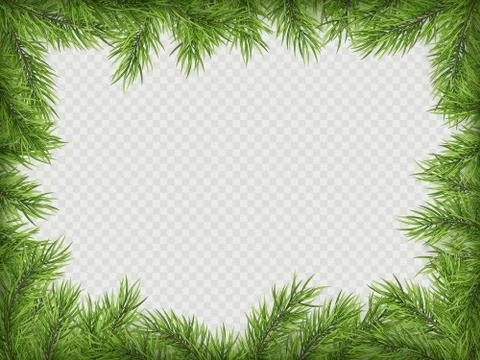 Christmas frame with pine branches and shadow. EPS 10 Stock Illustration