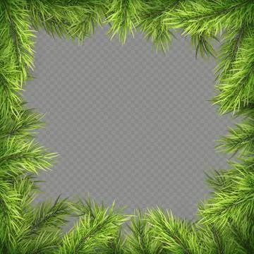Christmas frame with pine branches and shadow. EPS 10 스톡 일러스트