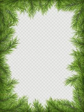 Christmas frame with pine branches and shadow. EPS 10 Stock Illustration