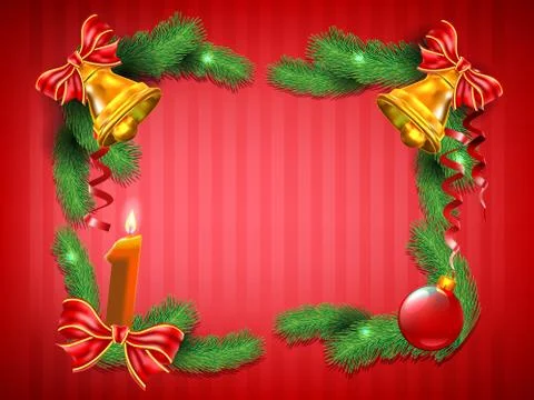 Christmas frame from tradition elements. Stock Illustration