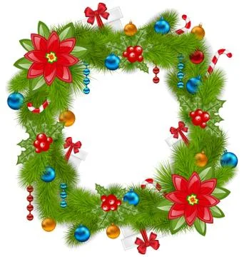 Christmas frame with traditional elements, place for your text Stock Illustration