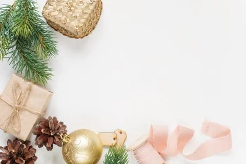 Christmas frame on a white background Stock-Fotos