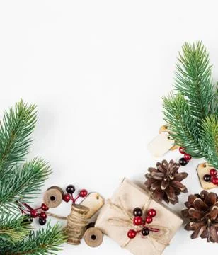 Christmas frame on a white background Foto stock