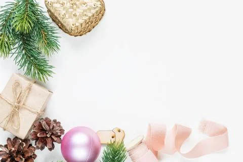 Christmas frame on a white background Stock-Fotos
