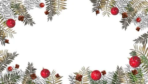 Christmas frame on white Stock Illustration