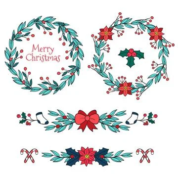 Christmas frames and borders? hand drawn Stock Illustration
