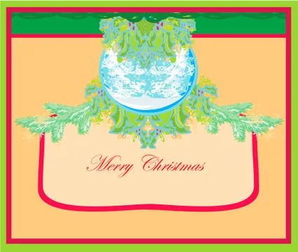 Christmas framework with bauble style card Stockillustratie