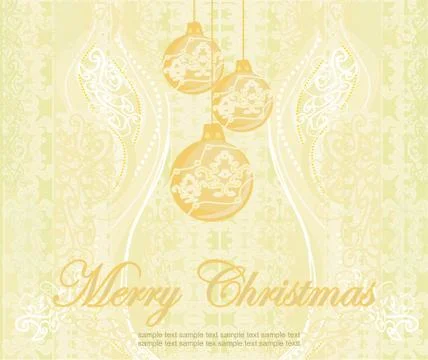 Christmas Framework - retro style card. vector illustration. Stock Illustration