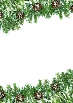 Christmas framework with snow isolated on white background Foto stock