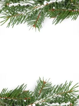 Christmas framework with snow Stock Photos