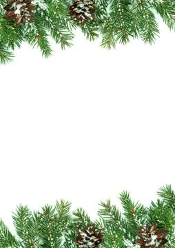 Christmas framework with snow Stock Photos
