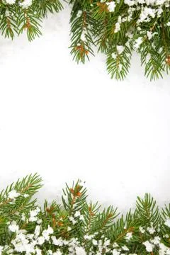 Christmas framework with snow Stock Photos