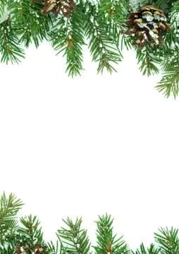 Christmas framework with snow Stock Photos