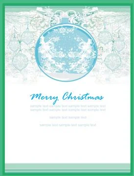 Christmas framework style with bauble card. Illustrazione stock