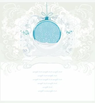Christmas Framework style with bauble card Illustrazione stock