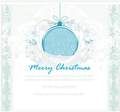 Christmas Framework style with bauble card Stock Illustration